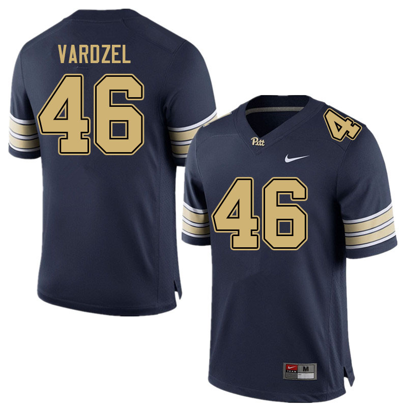 Men #46 Peter Vardzel Pitt Panthers College Football Jerseys Sale-Navy